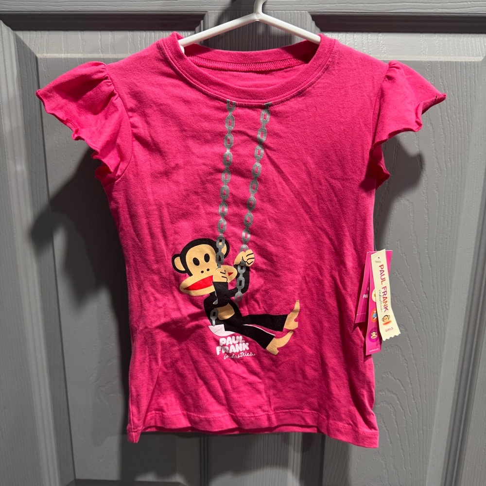 Paul Frank Girls Pink Graphic Tee - Size 6